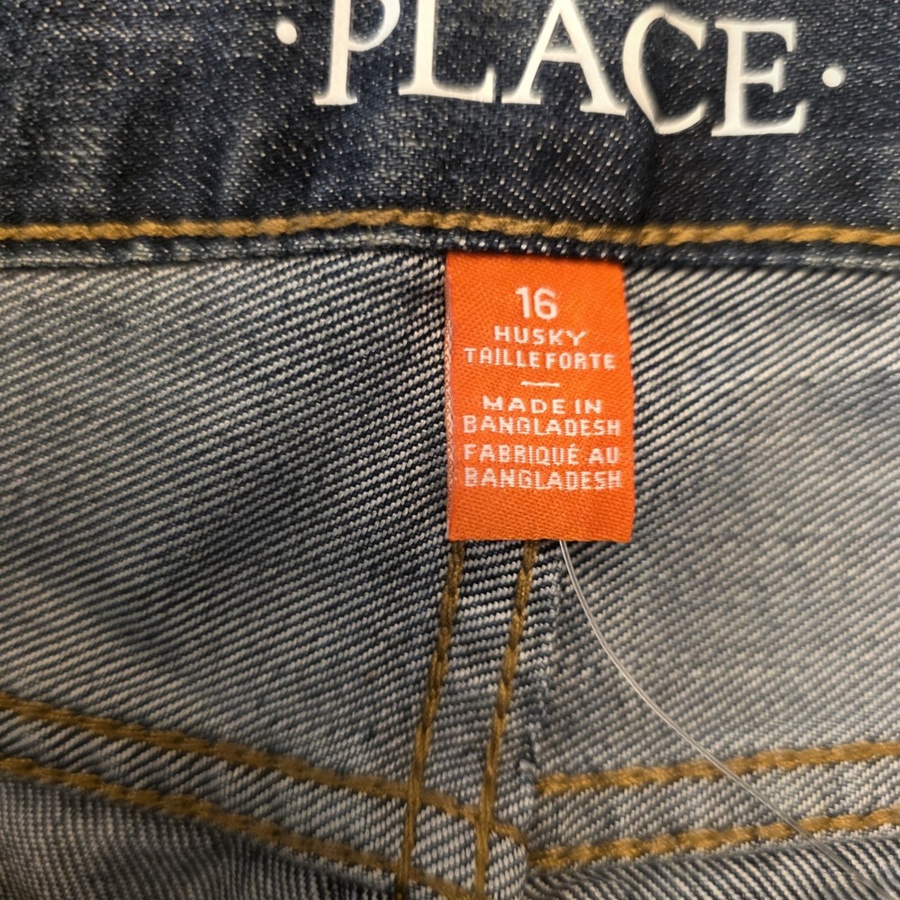 NWT Childrens Place Boys Jeans Size 16 Blue Denim‎ Straight Adjustable Waist - Picture 10 of 13